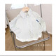 Children's shirts 2025 autumn striped baby shirts Korean version for small and medium-sized children early and early autumn fashionable p245 white size 90 recommended height 80-cm