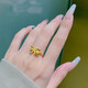 Ningfeng Old Phoenix Gold Store Gold 9999 Bow Ring Fugitive Princess Imitation Gold Live Ring Holiday Girlfriend 1.12g
