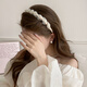 Jian Yingshu Xiaoxiangfeng mesh pearl tooth comb headband, outing headwear, high skull fluffy headband, face wash hairpin