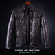PJL men's classic all-match classic shirt short lapel retro motorcycle lapel shirt leather jacket black 2XL (175Jin Jin is equal to less than 0.5kg)