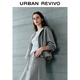 UR2025 autumn new women's clothing simple casual hooded drawstring zipper jacket UWH150051 flower gray S
