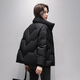 Snow Flying Light Thin Goose Down Down Jacket Women's Short Slim Simple Warm 2025 Winter New Stand Collar Jacket Black M