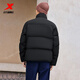 XTEP (XTEP) 80% velvet short down jacket for men and women, winter new warm and windproof thickened jacket for men, black-0115-80% velvet XL