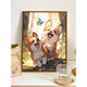 MPPMCK cute dog DIY digital oil painting hand-painted color oil color decompression hand-decorative hanging painting SJ12859 30x40cm stretched thick solid wood inner frame Highlight pigment + professional oil canvas + brush + accessories
