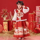 Nisha Beier Girls Hanfu Chinese Style Winter Clothes Horse Face Skirt Set 2025 New Costume Children's Year of the Snake Red 120