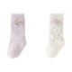 DAVE&BELLA Children's Mid-Tube Socks Autumn and Winter Girls' Medium and Big Baby Elastic Three-dimensional Socks Two Pairs
