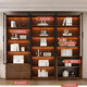 Melan bookcase with glass door display wine cabinet home living room hand-made integrated wall to top bookshelf solid wood walnut color 40 single door walnut color installation included standard version delivered to the home