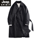 JEEP SPIRIT high-end windbreaker men's medium-length coat 2025 new spring and autumn youth black casual cloak men's coat black M