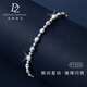 Duozun pt950 genuine platinum bracelet for women with explosive beads platinum olive diamond bracelet new birthday gift for girlfriend on Chinese Valentine's Day 4.8g/length 16-19cm adjustable