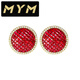 MYM Pigeon Blood Ruby Stud Earrings 18K Gold No Gap Diamond Style 18K Gold