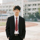 GOKU youth college style suit suit male high school student graduation photo uniform loose handsome DK tie suit jacket black suit + white long-sleeved shirt + trousers + red tie XL Height 165-180cm Weight 120-135 Jin Jin is equal to 0.5 kg