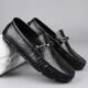 Satchi Light Luxury Luxury Spring and Summer British Style Small Cuir Chores Cuir Business Casual Chores One Foot Lazy Style Corée grande taille noire 9913 38