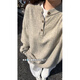 XUANSENTU American retro Henry collar sweater men's winter cleanfit bottoming sweater lazy style couple inner sweater