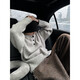 Denvanwei Henry collar light gray sweater men's autumn and winter lazy sweater American retro relaxed jacket light gray M (recommended 90-100Jin Jin equals 0.5 kg)