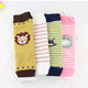 Baby leggings socks autumn and winter thickened terry cotton newborn baby long socks crawling anti-dirty knee protection thickening winter yellow lion + green pony one size fits all 0-3 years old (length 28cm)