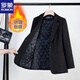 ROMON quilted black suit jacket for women autumn and winter new thickened top small casual cotton suit suit quilted style-single black suit L slim version