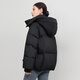 Flying in the snow short down jacket for women 2025 winter new hooded casual thickened warm 90 velvet jacket trendy black XS
