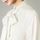 Yanyu bow tie long-sleeved shirt women's autumn 2025 temperament professional commuting satin shirt white M