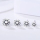 Decoration show S999 sterling silver earrings for women with pierced ears, four-claw zircon simple Japanese and Korean temperament versatile mini earrings ins earrings Haoshi 8m pair (s999 material marked S999)