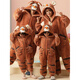 Chengzi Tigger parent-child one-piece pajamas Autumn and winter family of three coral velvet thickened cartoon children's home clothes 83100 Tigger-Fellow (One-piece) 170 Boys size 8 Recommended height 90-100CM