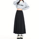 Lugeli skirt women's new pleated suit mid-length skirt high waist a-line skirt covering the crotch high-end elegant slim casual skirt black with belt XL recommended 110-125 Jin Jin equals 0.5 kg