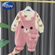 Disney Overalls Girls Autumn Clothing 2025 New Plus Velvet Trendy Children's Clothing Western Style Children's Clothes One Year Old Baby Spring Autumn Suit Pink 80 cm