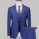 AX Armani groom suit men's three-piece slim wedding dress high-end striped suit striped blue two-piece suit (suit + pants) S