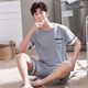 
Mu Fengqing summer men's pajamas cotton plus fat plus size new men's summer home clothes short-sleeved youth Korean style thin half-sleeved 9928# [short-sleeved shorts] L [90-125Jin [Jin equals 0.5 kg]]