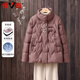 Yalu Middle-aged and Elderly Down Jacket Women 2025 New Short Stand Collar Mom Warmth Festive National Style Thickened New Chinese Style Jacket Khaki L Recommended 80-100Jin Jin is equal to 0.5 kg