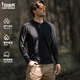 Free Soldier Mingqi Henry Collar Fleece Jacket Autumn and Winter Outdoor Men's Slim Bottoming Shirt Warm Polar Fleece Sweatshirt Black XL