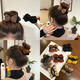 Knitted Bow Ball Head Clip Women's Hair Clip Headwear Autumn and Winter 2025 New Style Hairpin Fixed Claw Clip Hairpin Knitted Ball Head Burgundy