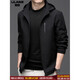 Lilan 2025 men's spring and autumn jacket men's business casual removable loose hooded windproof middle-aged jacket blue brand clearance broken code M 170_(100-120Jin Jin equals 0.5 kg)