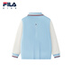 FILA children's clothing long-sleeved T-shirt 2025 winter new style boys and girls long-sleeved POLO collar top innocent blue-LB 130