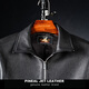 PJL2025 new men's casual slim fit versatile lapel straight zipper genuine deerskin leather jacket black M (130Jin Jin is equal to less than 0.5kg)