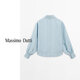 Massimo Dutti Discount Upgrade 2026 Women's Minimalist Casual Versatile Style Loose Denim Blouse Shirt 05115800 Light Blue S (170/88A)