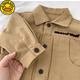 G.DUCKKIDS2025 new spring and autumn children's wear cotton bear jacket, handsome casual top for children, trendy boys' jacket, khaki size 120, recommended height around 110cm