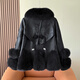 Gu Bing Haining's new fox fur coat for women, young style fur one-piece sheepskin coat, fashionable black M recommendation (85-110Jin Jin equals 0.5kg)