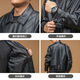 Ji Yan Leather Jacket Men's 2025 New Autumn Lapel Casual Leather Jacket Men's Style, Handsome, High-end and Trendy Black 3XL (Suitable for 170-185 Jin Jin equals 0.5 kg)