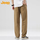 JEEP Casual Pants Men's Autumn and Winter Straight Loose Work Pants Men's Pure Cotton Trendy Men's Pants Khaki XL