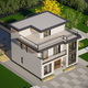 Ren Yuanshu Internet celebrity villa design drawings two-story simple modern style new rural self-built house construction renderings customized design (deposit consultation)