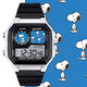 Cartoon Snoopy anime 2D electronic watch student party has alarm clock chronograph luminous gift sports waterproof [fashionable silver black] D15924 electronic watch [imported movement + super long standby] gift box
