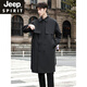 JEEP SPIRIT high-end windbreaker men's medium-length coat 2025 new spring and autumn youth black casual cloak men's coat black M