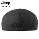 JEEP middle-aged and elderly beret men's British retro woolen peaked cap autumn and winter new octagonal hat casual painter hat black M adjustable 55-60c