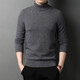 NOSSKISS brand worsted pure cashmere sweater men's winter warm thick sweater solid color turtleneck base shirt classic black [gift box] 2XL 185