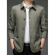 BESNOS spring and autumn pure cotton windbreaker men's short business casual middle-aged and elderly men's dad jacket thin jacket top light khaki M /170 (suitable for 110-135Jin Jin equals 0.5 kg)