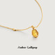 Amber Lollipop Wang Yuwen's same style crystal necklace women's light luxury niche pendant anniversary birthday gift for girlfriend and wife