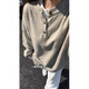 XUANSENTU American retro Henry collar sweater men's winter cleanfit bottoming sweater lazy style couple inner sweater