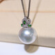 Yiqi Australian White Pearl Pendant Seawater Necklace 18k Gold Diamond Light Luxurious Clavicle Chain Holiday Gift Size 13.1mm