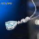 Feilepu Necklace for Women 18K Gold Aquamarine Pendant Valentine's Day Gift for Wife and Girlfriend Birthday 18K Gold Aquamarine Pendant + Silver Chain