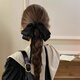 Xiao Panda French gentle rose bow ribbon hairpin half-tied hair on the back of the head 2025 new spring clip feel 4# black ribbon hairband